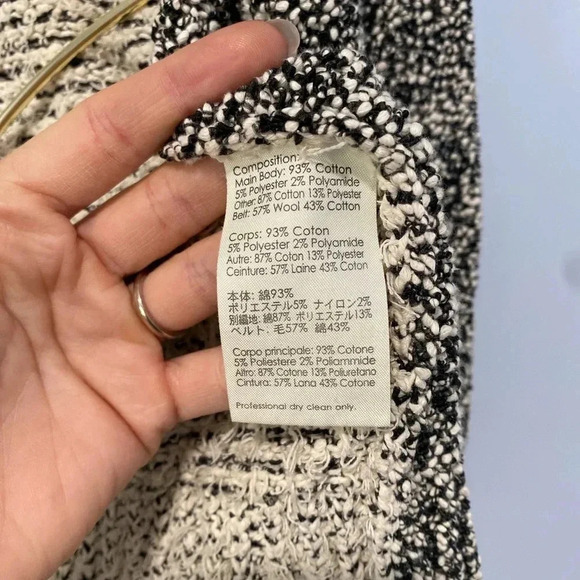 $425 3.1 Philip Lim Cardigan Waist Tie Longer Ivory Gray Size Small S - Picture 6 of 12